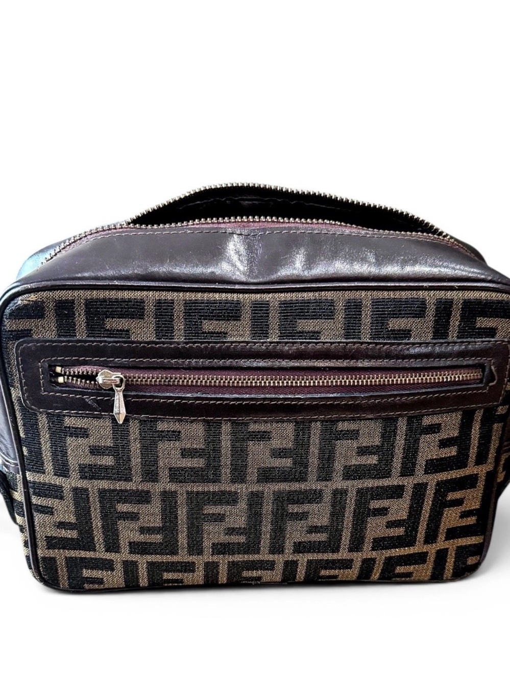 Fendi Zucca FF Monogram Canvas Camera Crossbody Bag, VINTAGE